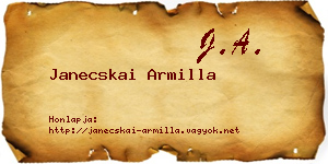 Janecskai Armilla névjegykártya